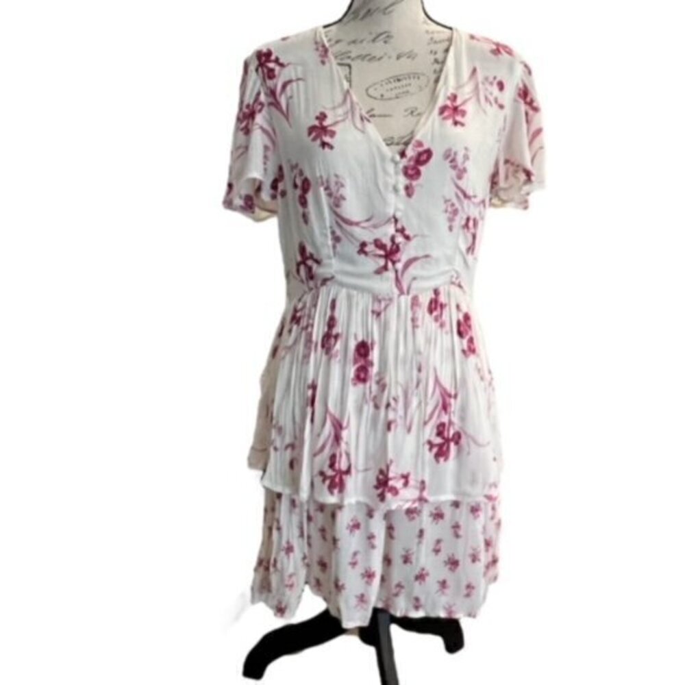 NWT Coco Jaimeson Floral Tiered Flowy Feminine‎ Mini Dress Juniors Size Large